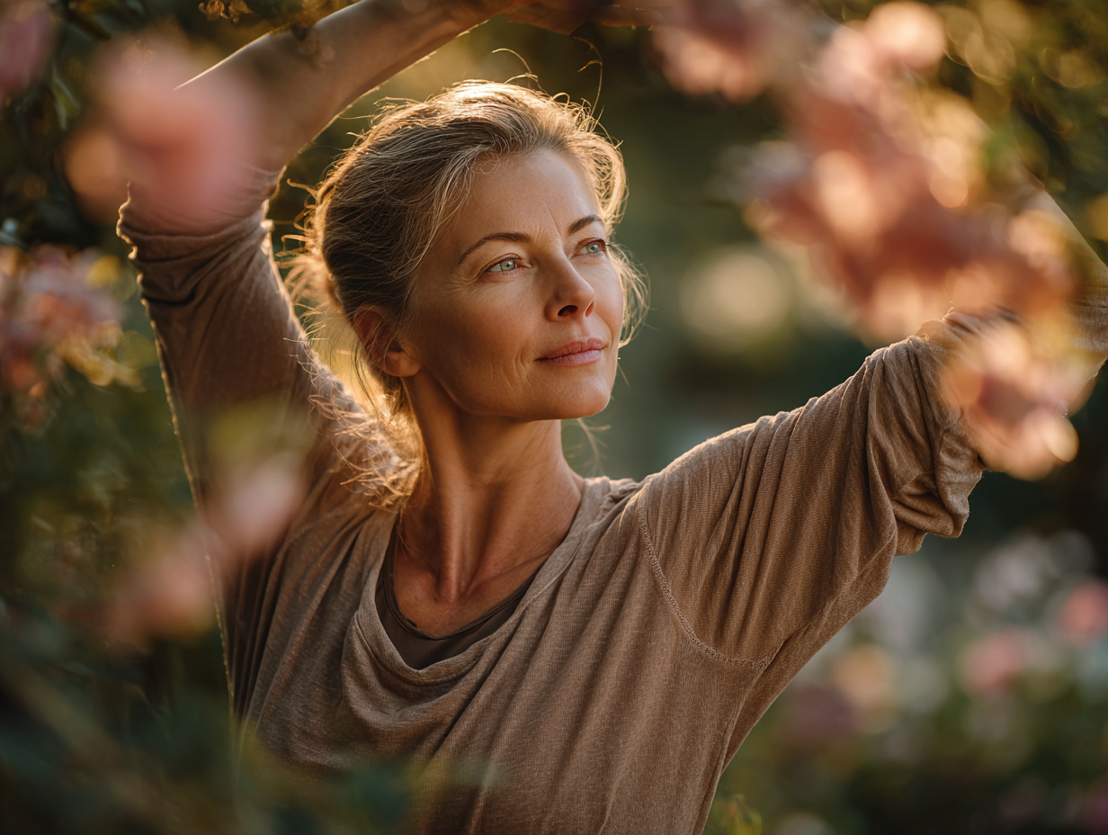 Група людей похилого віку на занятті йоги з інструктором